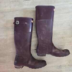 Hunter Dark Purple Rain Boots